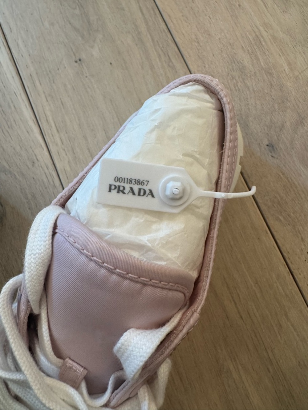 Prada Light Pink Chunky-Soled Sneakers - Picture 9 of 12